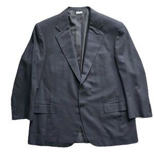 Brioni Nomentano Men's US 46 L Navy 2-Button Wool Logo Buttons Blazer Jacket euc